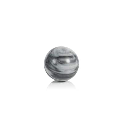 Monza Gray Marble Fill Decorative Balls, Set of 4