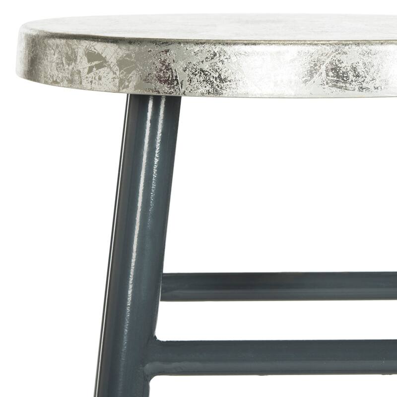 SAFAVIEH Verlene 24 Inch Silver Dipped Black / Silver Counter Stool - 13.5" x 13.5" x 24" - 14Wx14Dx24H