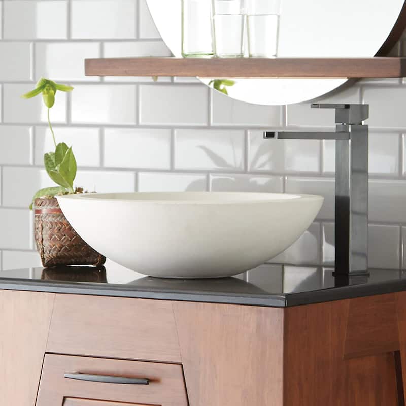 Morro 17-inch NativeStone Vessel Bathroom Sink - 17" x 5"