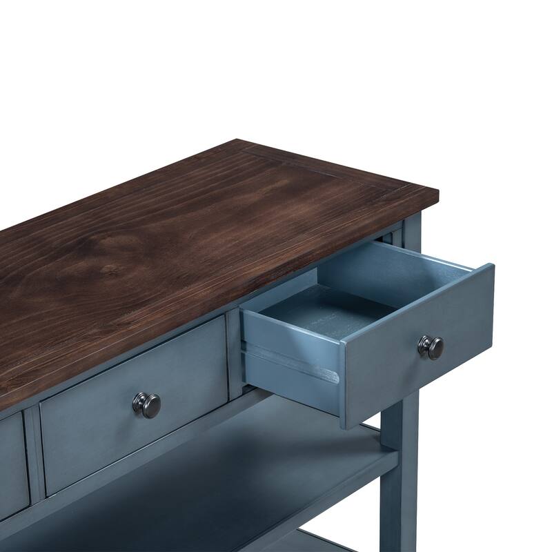 Console Table with Two Open Shelves