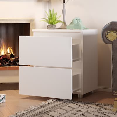 Modern 2-drawer Nightstand for Home Storage Chest End Table