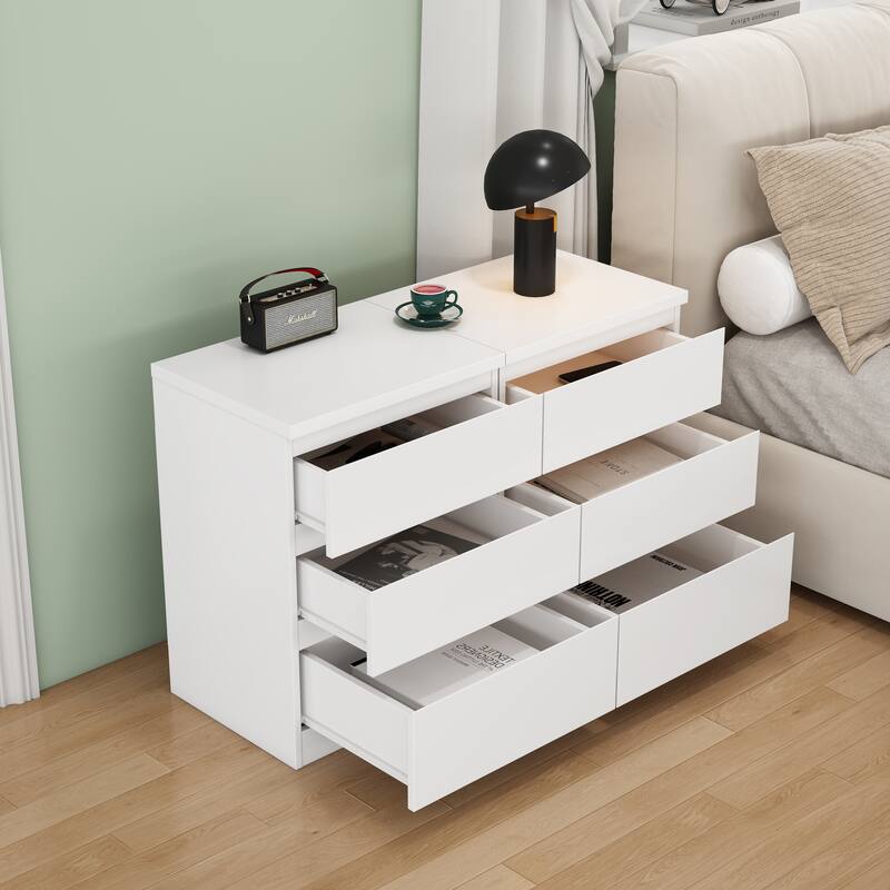 19.7"Nightstand with 3 Drawers,Set of 2,Beside Table with Drawers Handle Free Design,Thickened Top Plate,3 Drawer