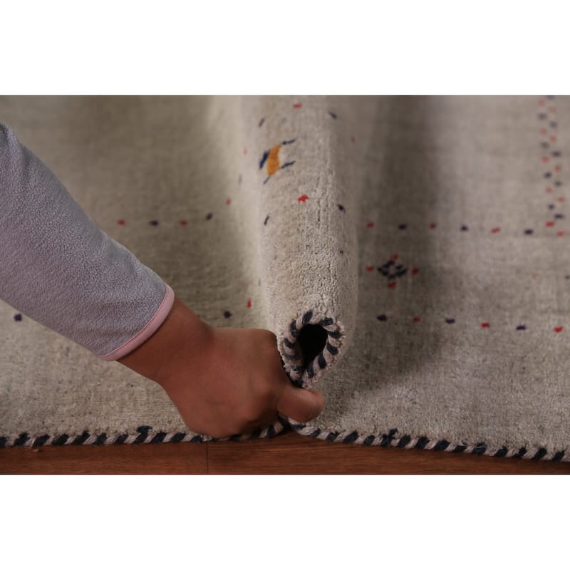 Tribal Gabbeh Oriental Rug Hand-Knotted Contemporary Wool Carpet - 5'9" x 7'8"