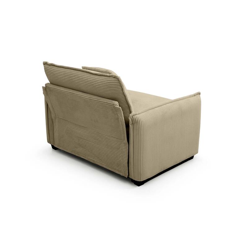 Ergonomic Corduroy Single Deep Seat Sofa Chair, (Set of 2)