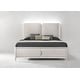 preview thumbnail 4 of 3, Laveda Light Gray Boucle & Pearl White Finish Queen Bed w/LED