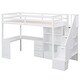 preview thumbnail 8 of 16, Contemporary Design Twin Size Loft Bed with L-Shaped Desk and Drawers, Cabinet and Storage Staircase, Sturdy and Durable, White