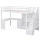 preview thumbnail 6 of 13, White Twin Size Loft Bed with 4 Drawers and L-Shaped Desk, Pine Wood Twin Bed Frame with Cabinet and Storage Staircase