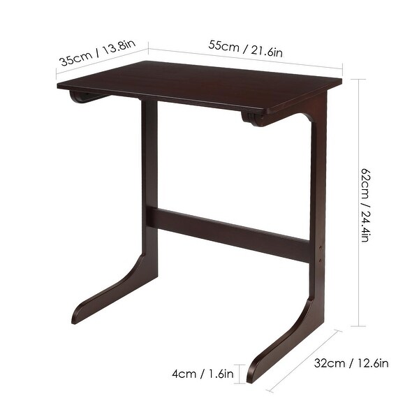 SEGAWE C-Shaped End Table – Industrial Style Sofa Side Table, TV Tray, Black MDF, 21.7"L X 13.8"W X 25.1"H