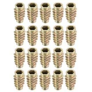 Threaded Insert Nuts Zinc Alloy Hex-Flush M6 Inner Threads 20mm Length ...