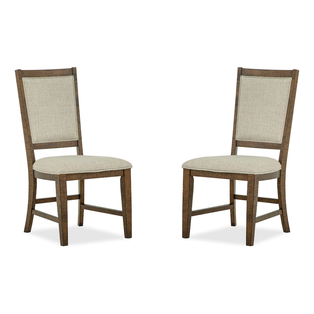 Magnussen Home Bay Creek Toasted Nutmeg Step Upholstered Side Chair Two Pack - 19.75''W x 24''D x 39.75''H