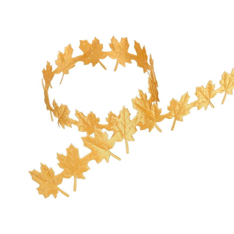 15 Yards Maple Leaf Ribbon, Leaves Trim Rope Artificial Leaf String