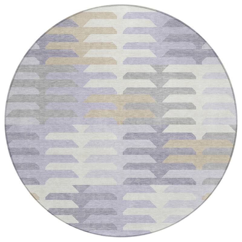 Machine Washable Indoor/ Outdoor Modern Stacks Chantille Rug