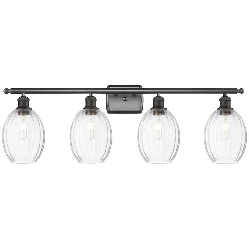 Innovations Lighting Endless Possibilities Ballston - Preston - 4 Light 36" Bulb Shade Bath Vanity Light - Clear/Oil Rubbed Bronze