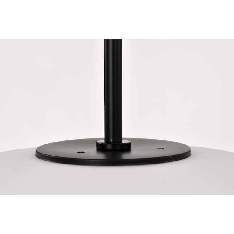 Caio Matte Black Pendant Light with Oval Disk Frosted Glass Shade - Matte-Black