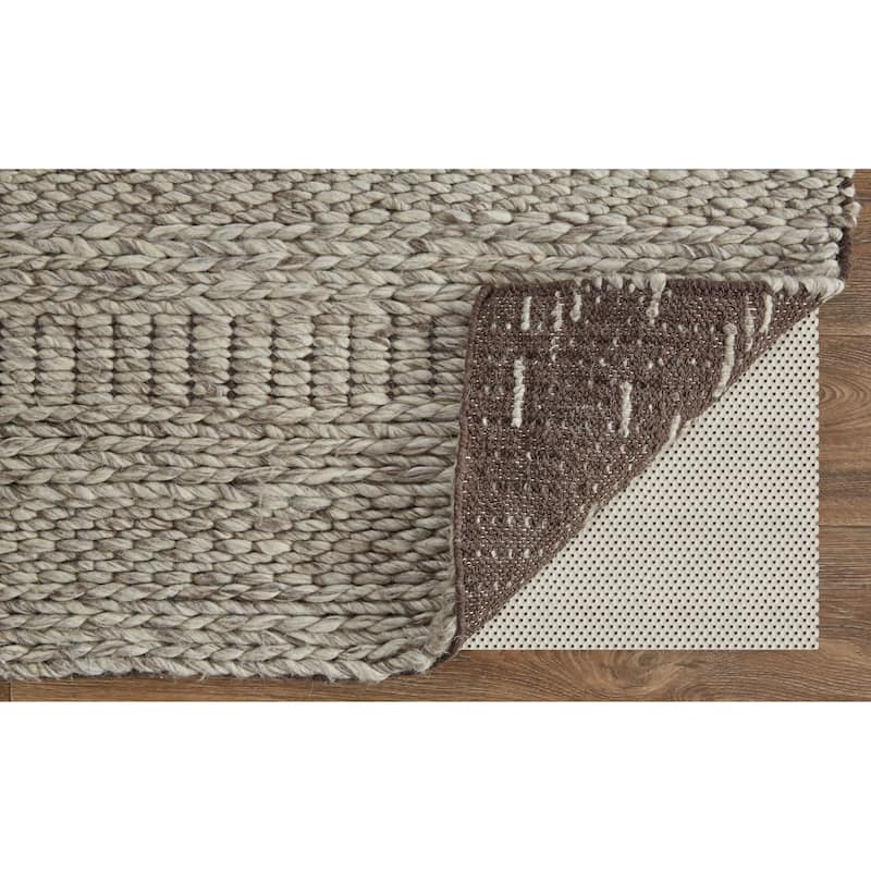 Genet Modern Eco-Friendly Bouclé Rug, Ivory/Warm Gray, Area Rug