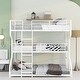 preview thumbnail 3 of 4, White Full XL over Twin XL over Queen Metal Triple Bunk Bed with Guardrail, Angled Ladder