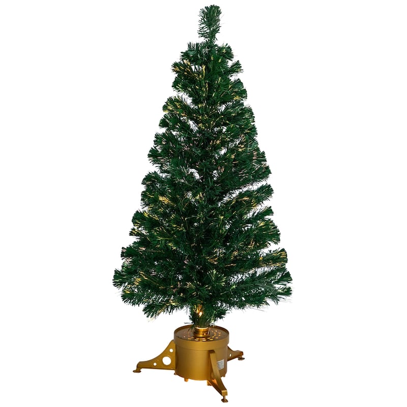 Pre-Lit Medium Color Changing Fiber Optic Artificial Christmas Tree - 4' - 4 Foot