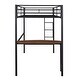preview thumbnail 15 of 13, Minimally Designed Twin Size Metal Loft Bed Kids Bed with Studying Desk,Ladder and Guardrails