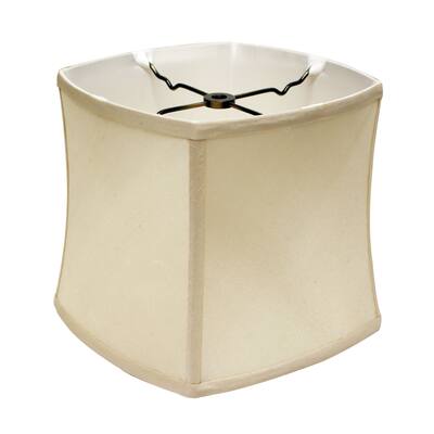 HomeRoots 15" Ivory Soft Box Pongee Silk Lampshade - 15"x15"x10"