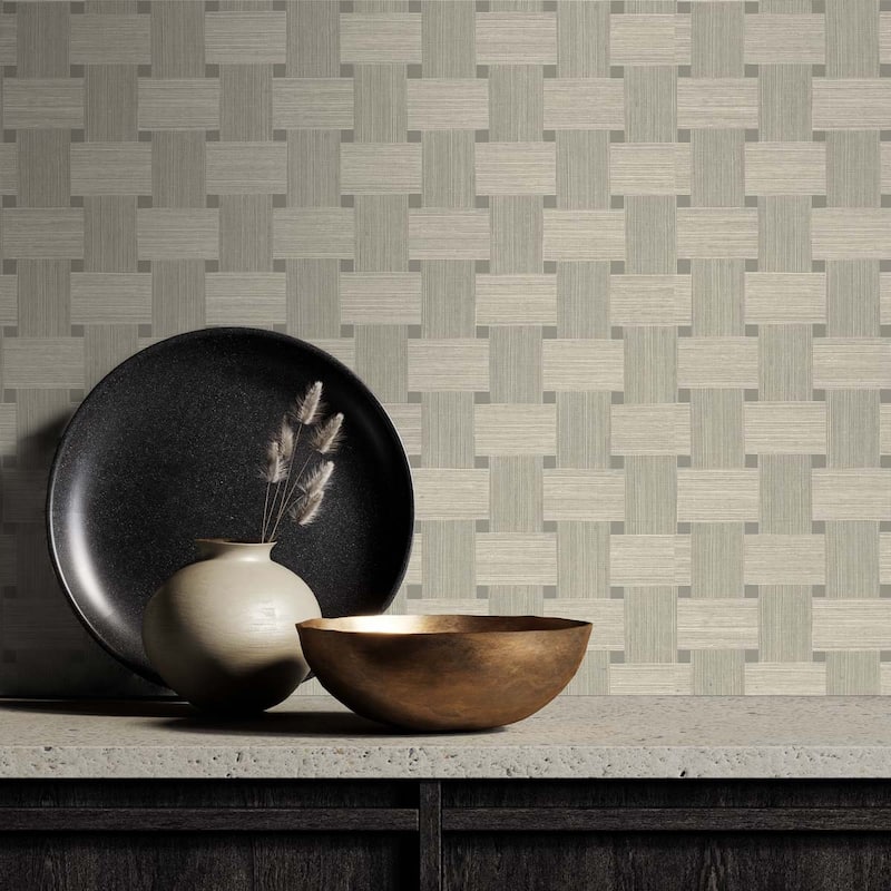 Seabrook Designs Basketweave Embossed Vinyl Unpasted Wallpaper