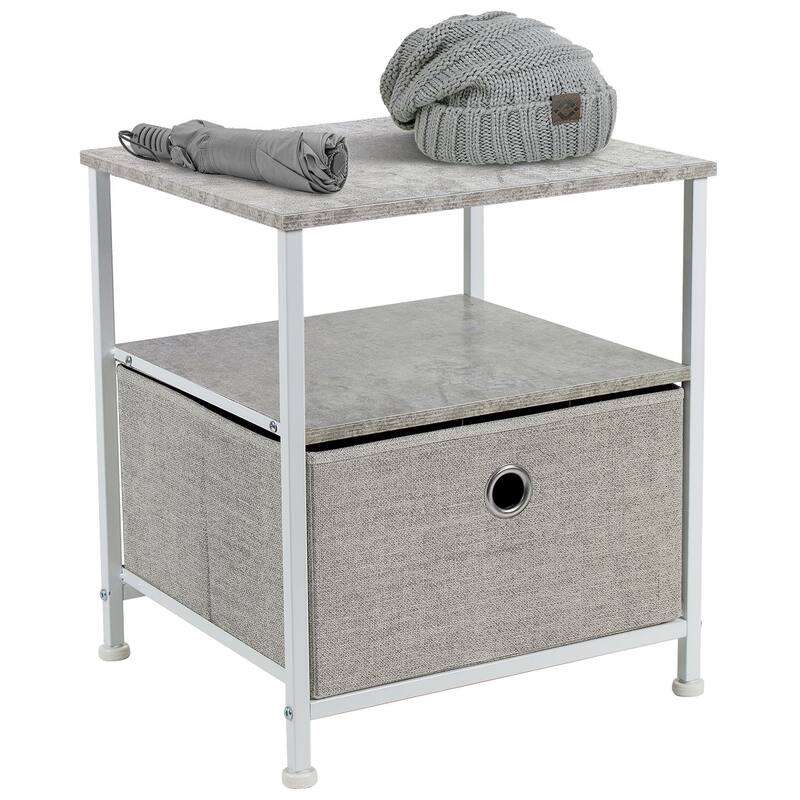 Nightstand 1-Drawer Shelf Storage - Bedside Furniture End Table Chest