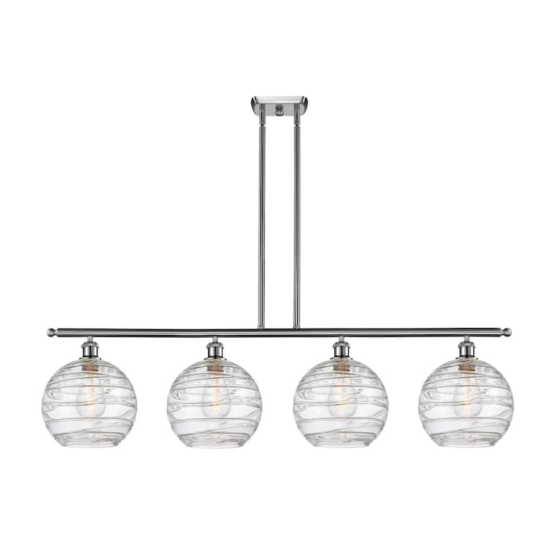 Innovations Lighting 516-4I-13-48 Athens Linear Athens 4 Light 48" - Brushed Satin Nickel / Clear Deco Swirl