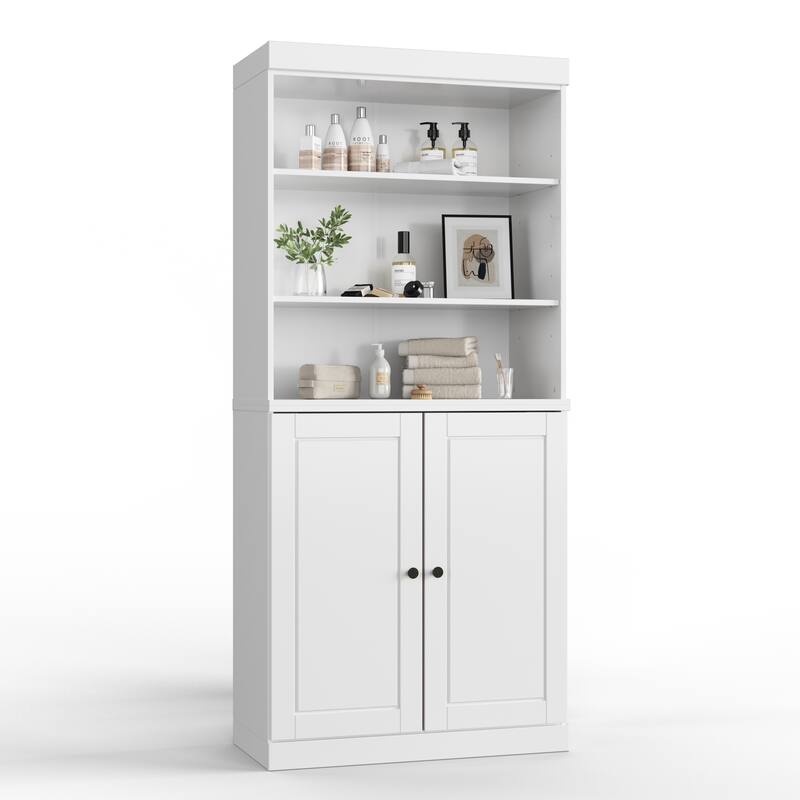 100% Solid Wood 32" Bathroom Cabinet with Optional Doors, 2-Drawers by Palace Imports