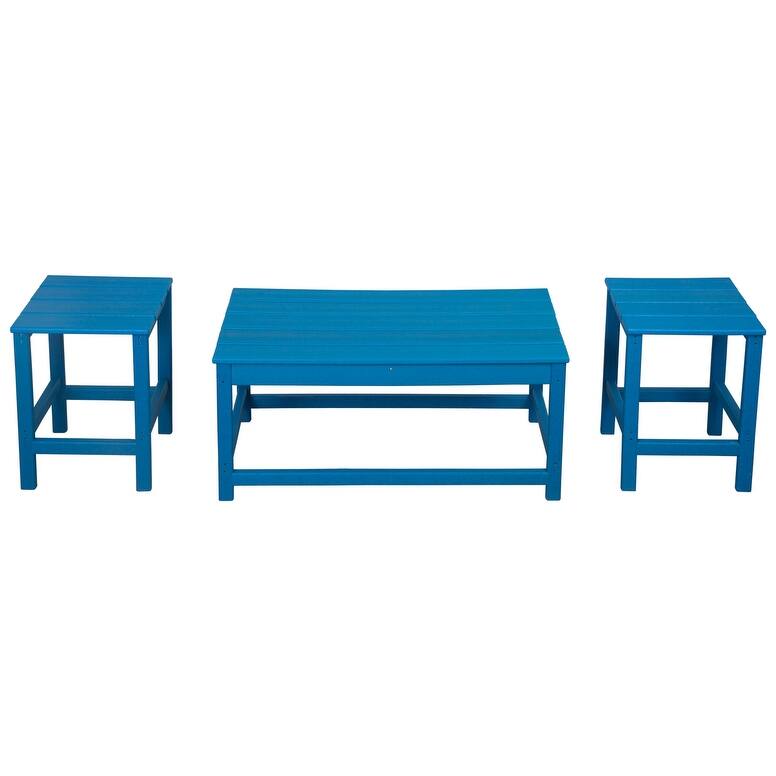 Laguna Hdpe All Weather Outdoor Patio Coffee And Side Tables (3-Piece Set)
