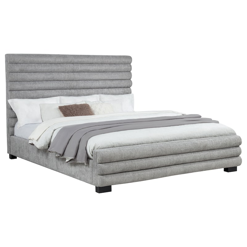 Patricia Boucle Upholstered Bed Grey