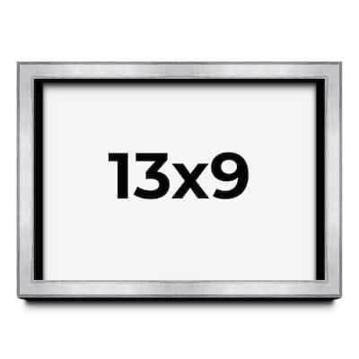 13x9 Shadow Box Frame Silver | 1.375 Inches Deep Real Wood