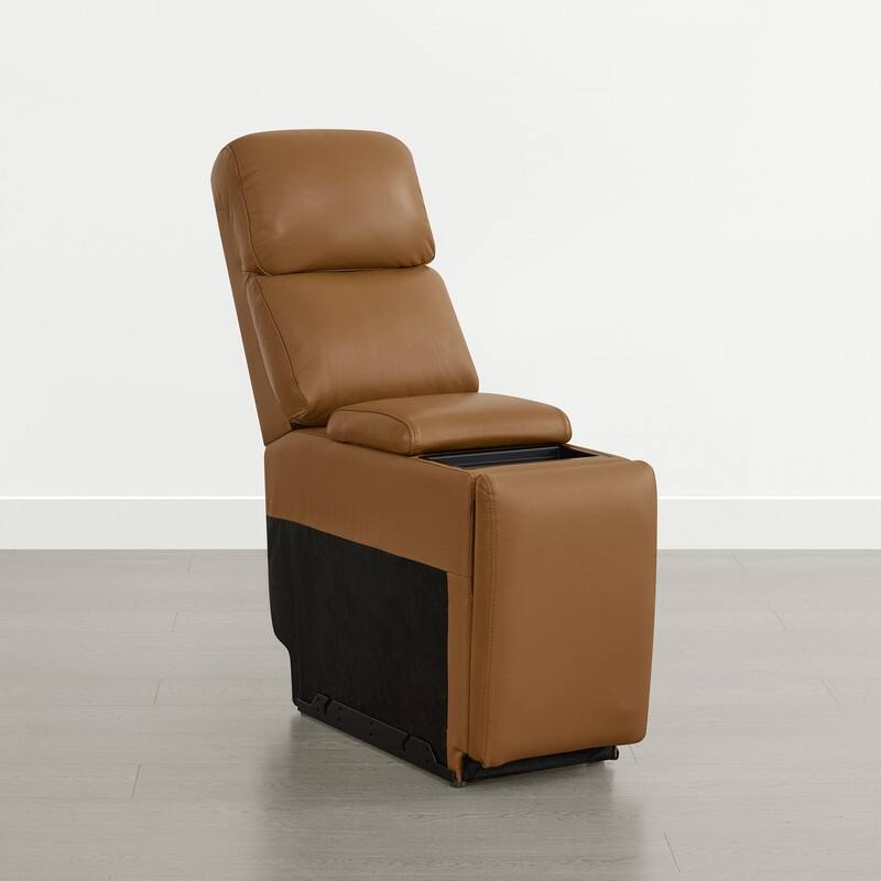 Spruce & Spring Genuine Leather Power Reclining Sofa with Optional Console & Flip-Down Table