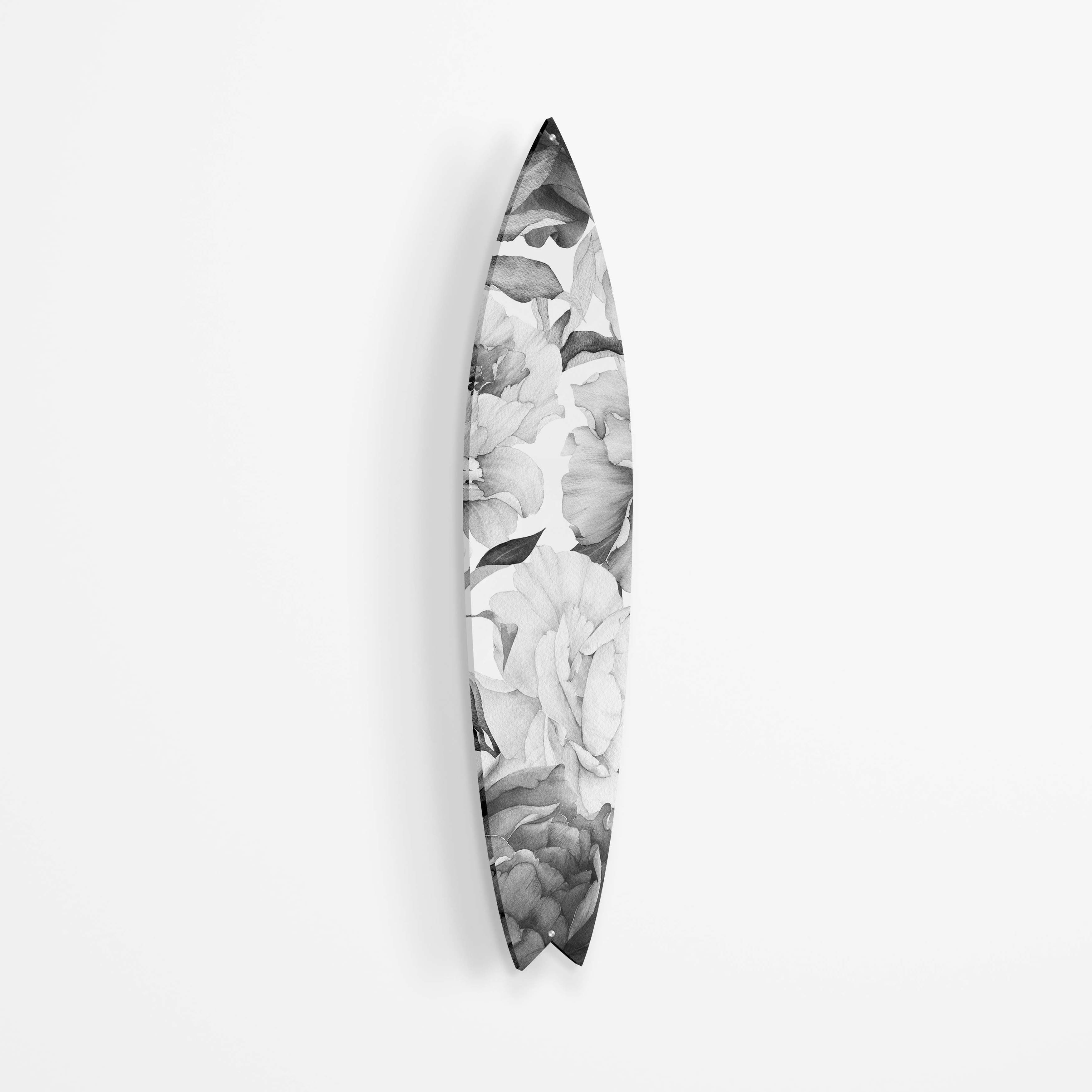 Black and White Peony Acrylic Surfboard Wall Art Bed Bath & Beyond