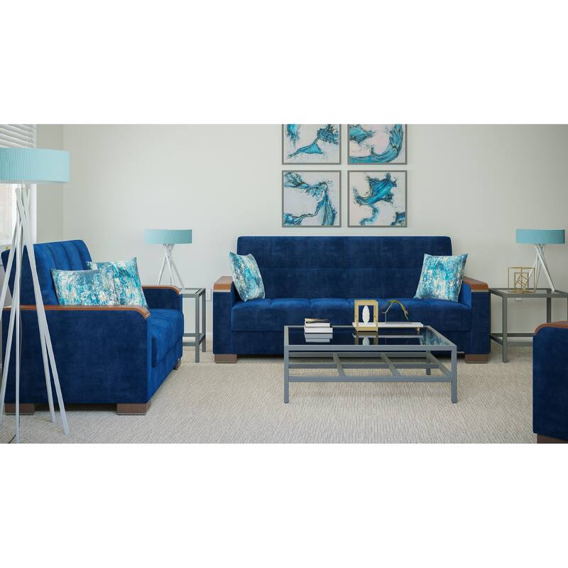 Collection Upholstered Convertible Loveseat With Storage