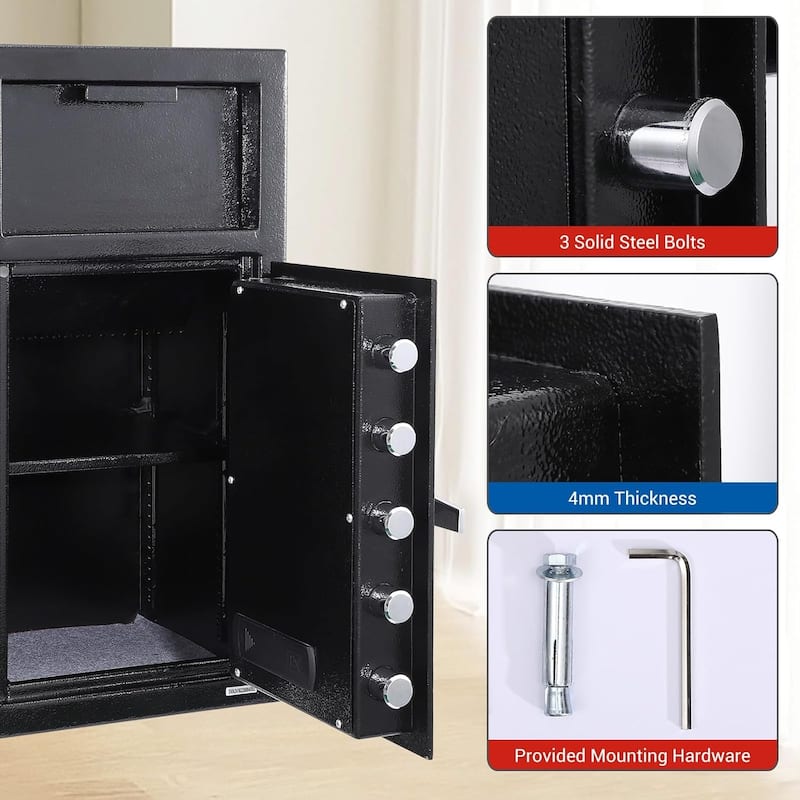 3.5 Cub Digital Depository Business Safe Box, 2 Emergency Keys