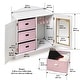 preview thumbnail 4 of 9, Badger Basket Mirrored Doll Armoire with 3 Baskets and 3 Hangers - White/Pink