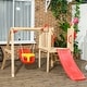 preview thumbnail 2 of 6, Outsunny 4 in 1 Wooden Swing Set Outdoor Playset with Baby Swing Seat - Red