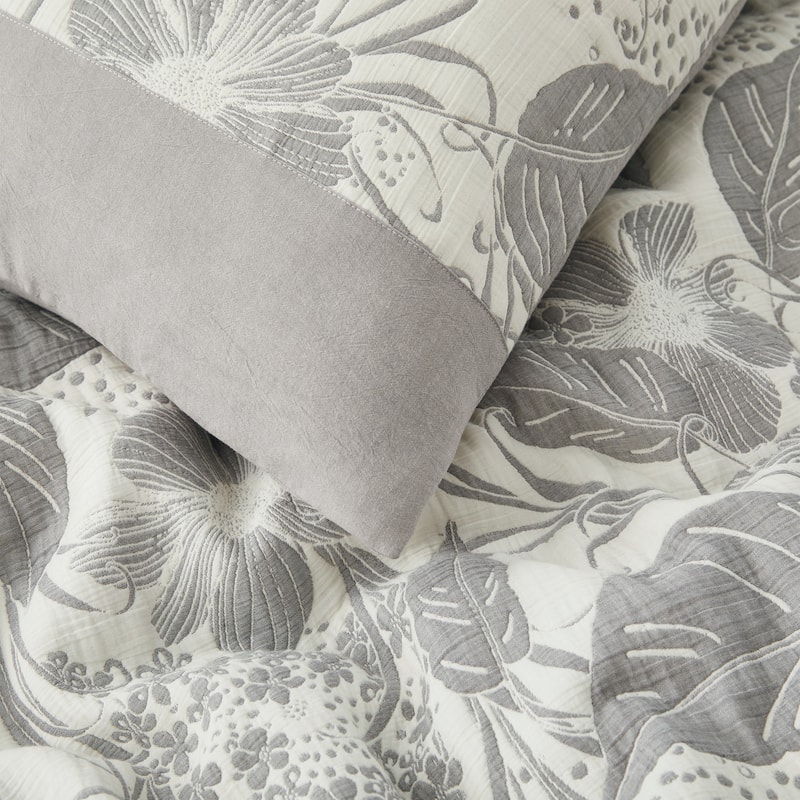 100% Cotton Gauze Double-Layer Floral Jacquard Duvet Cover Set