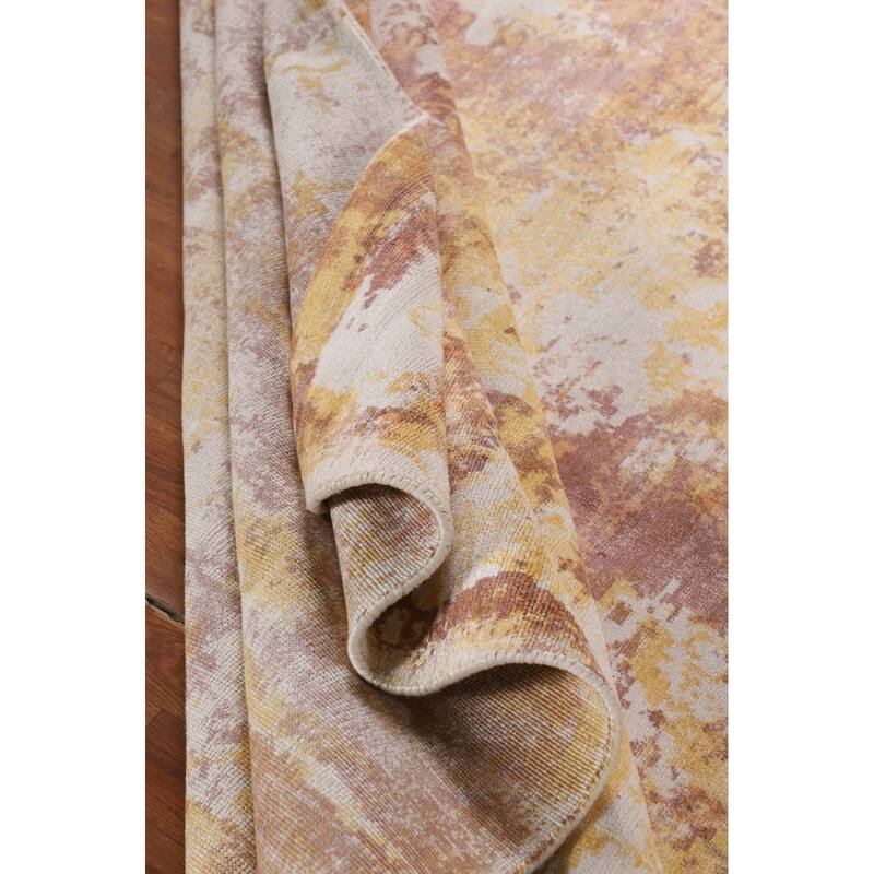 Abstract Area Rug Hand-Knotted Living Room Wool Carpet - 7'11" X 10'3"