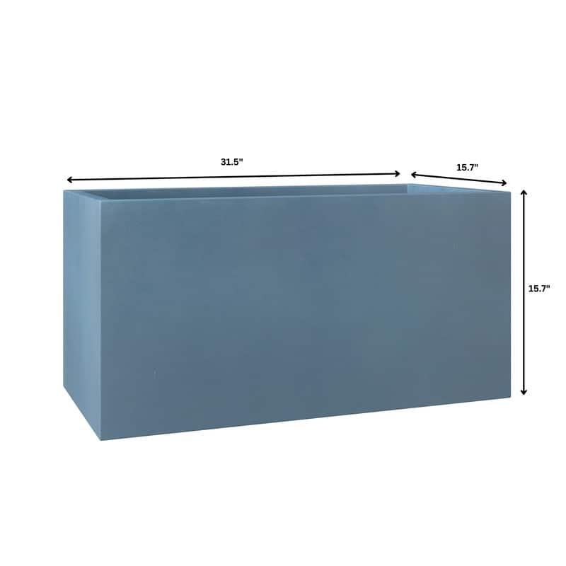 Bloom Rectangular Planter in Fiberstone for Modern Indoor and Outdoor Patio Planter Flower Pot with Drainage