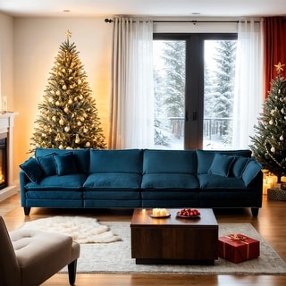 Free Combination Modular Sofa Free,4 Seater Sofa Comfy Chenille Fabric,Sectional Sofa Couch,White