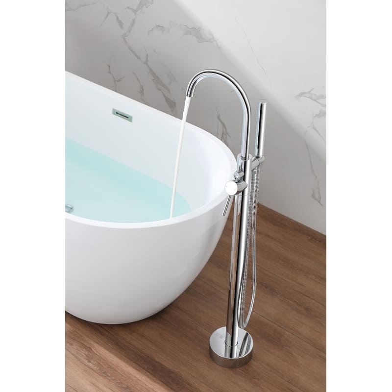 Indigo Home Floor Mounted Roman Tub Faucet with Handshower