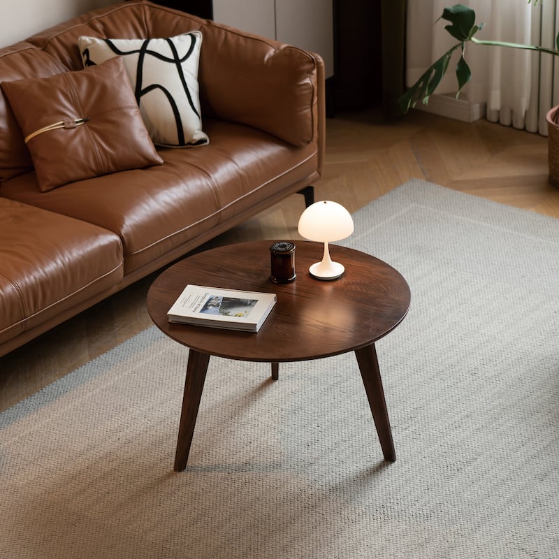 Christopher Knight Home - Oliver Solid Oak Wood Coffee Table with Sturdy Round Design