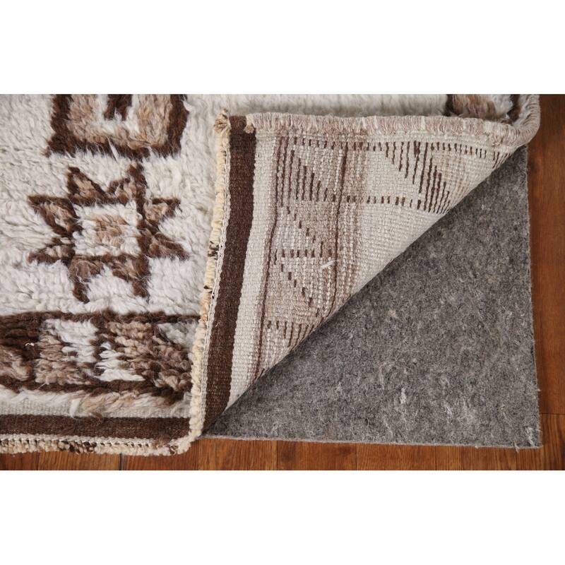 Natural Dye Geometric Anatolian Runner Rug Hand-knotted Wool Carpet - 3'0"x 12'6"