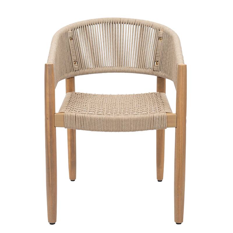 Christopher Knight Home - Verona Boho Solid Acacia Wood Rope Dining Chair Set