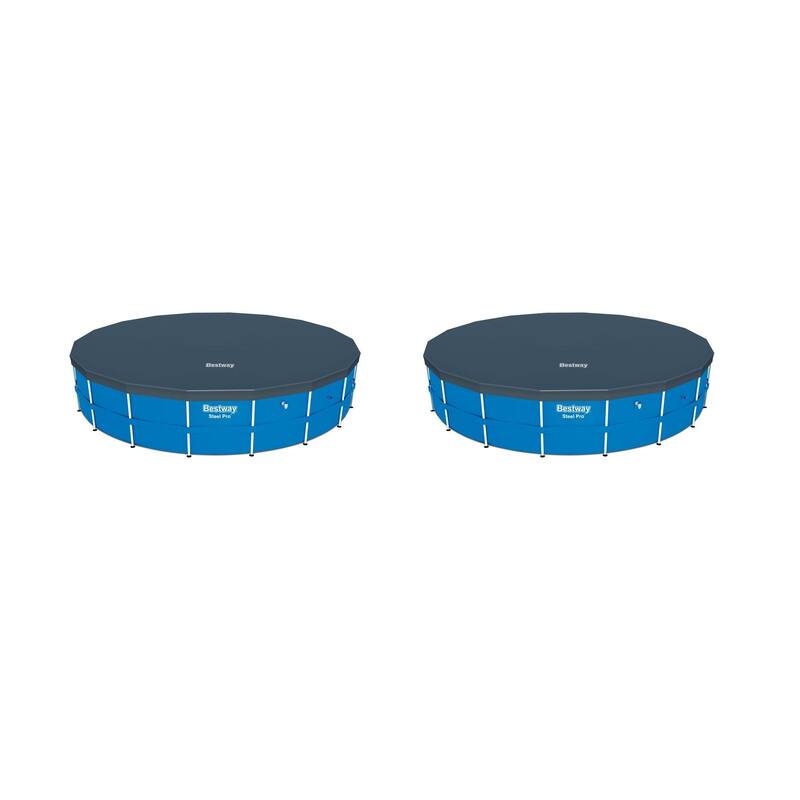 Bestway 18' Round PVC Pool Debris Cover for Steel ProTM Frame Pools (2 Pack) - 24.1