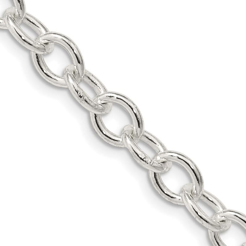 Curata 925 Sterling Silver 6.8mm Oval Cable Chain Necklace