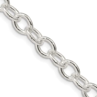 Curata 925 Sterling Silver 6.8mm Oval Cable Chain Necklace