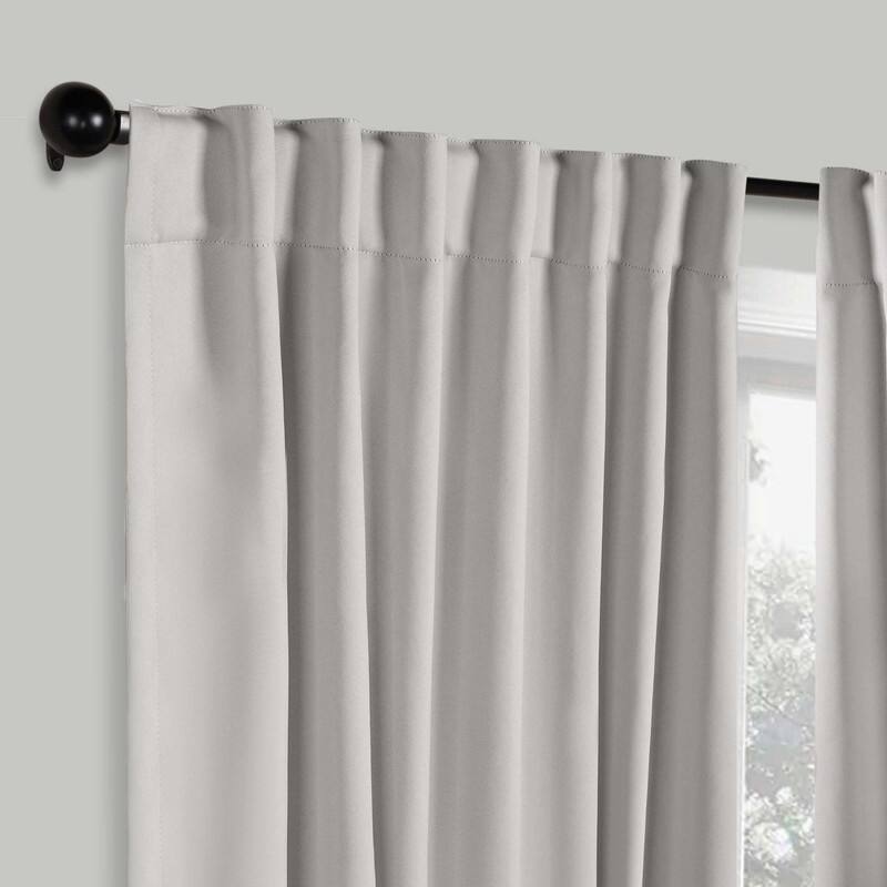Superior Solid Machine Washable Room Darkening Blackout Curtains with Back Tabs, Set of 2
