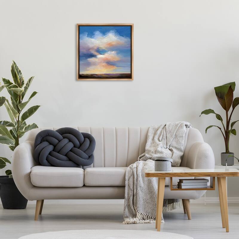 Stupell Luminous Sunset Clouds Framed Floater Canvas Wall Art Design By Karen Hale