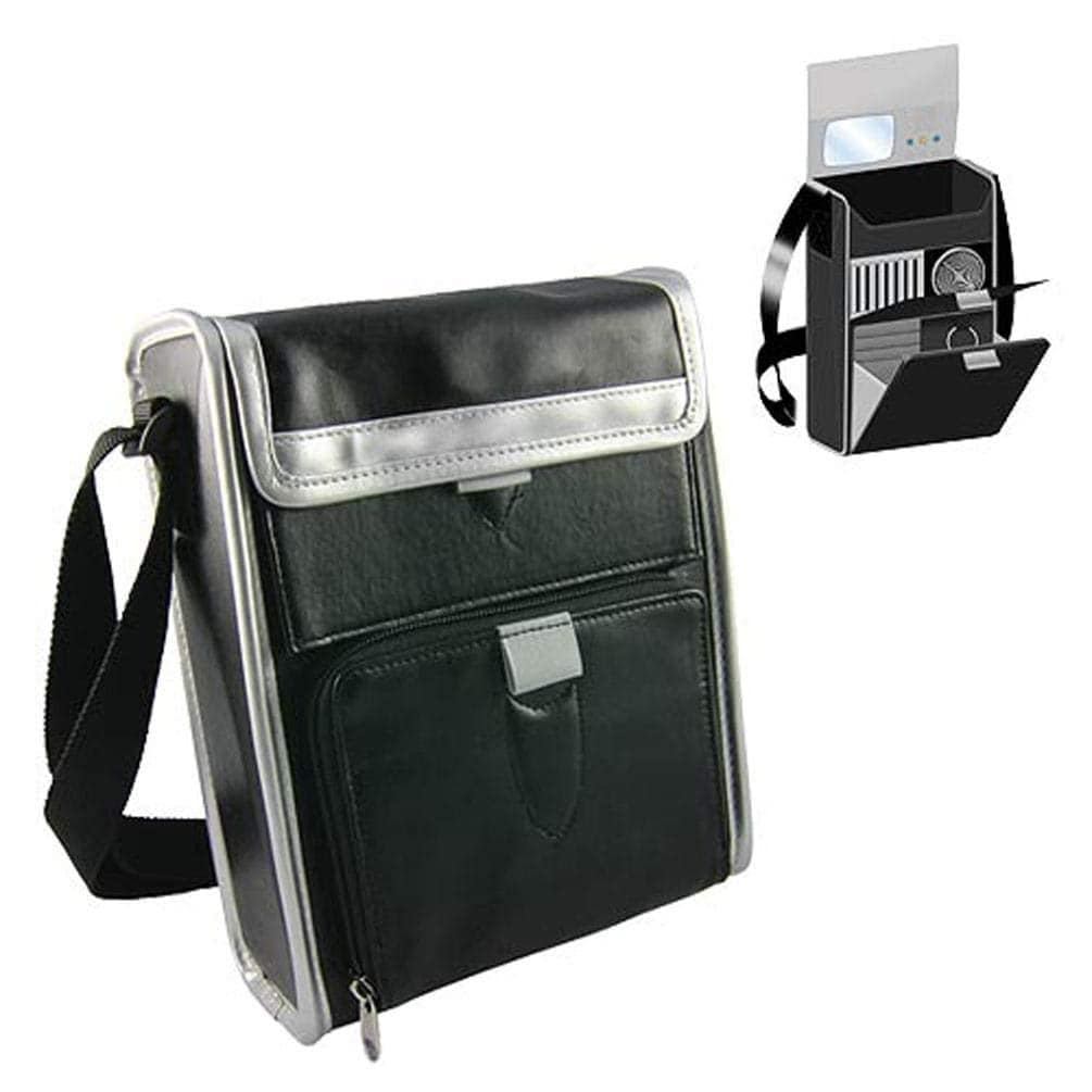 black small messenger bag
